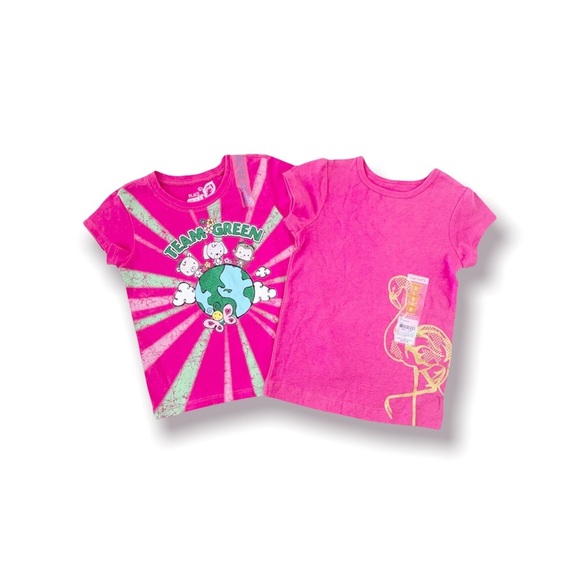 🌸New🌸 2pc Little Girl Short Sleeve T-shirt Top Lot Size 3T NWT - Picture 1 of 3